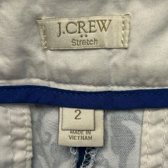 J.Crew Shorts Chino Stretch White Blue Seahorse All Over Print Coastal Nautical - Picture 6 of 8